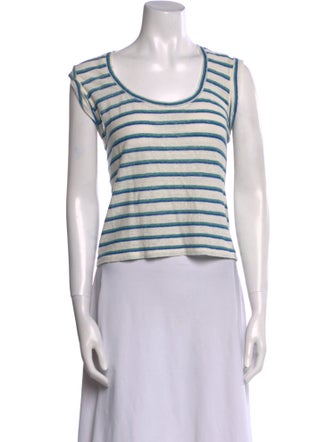 Veronica Beard Linen Striped Crop Top