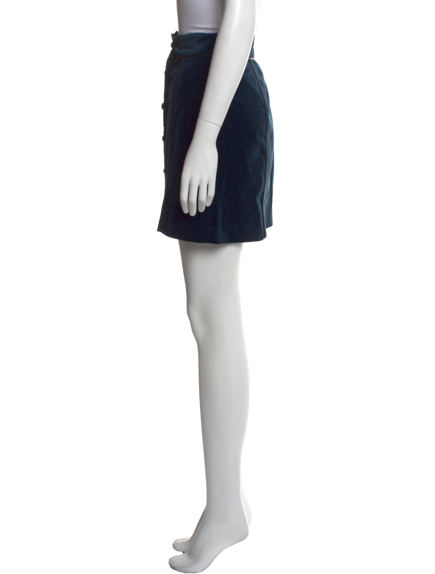 Veronica Beard Leather Trim Embellishment Mini Skirt