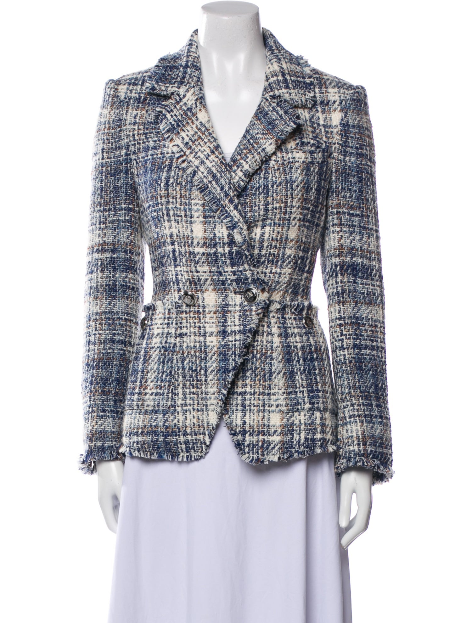 Veronica Beard Plaid Print Blazer