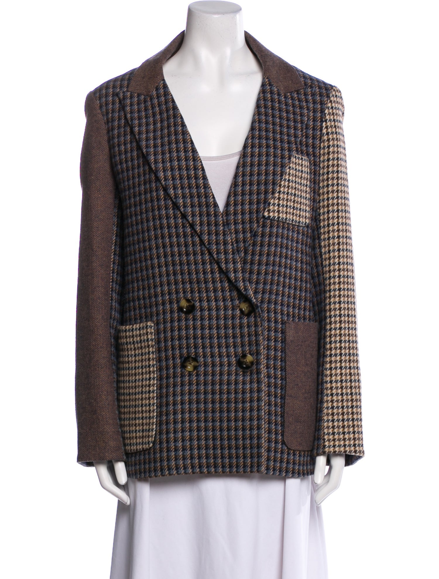 Veronica Beard Plaid Print Blazer