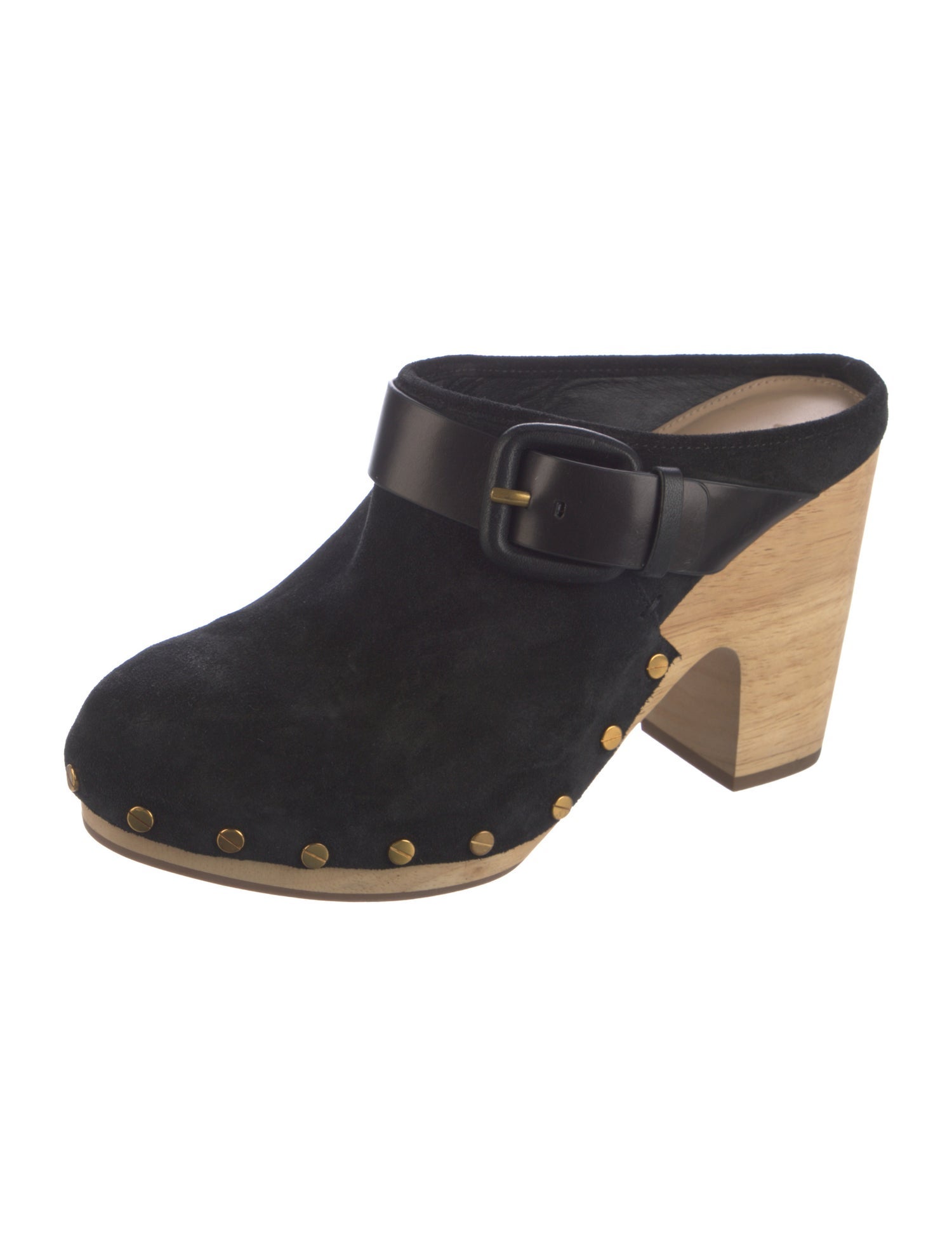 Veronica Beard Suede Studded Accents Mules
