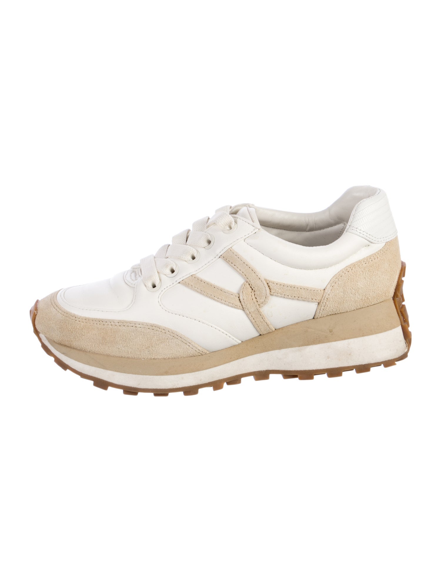 Veronica Beard Leather Colorblock Pattern Sneakers