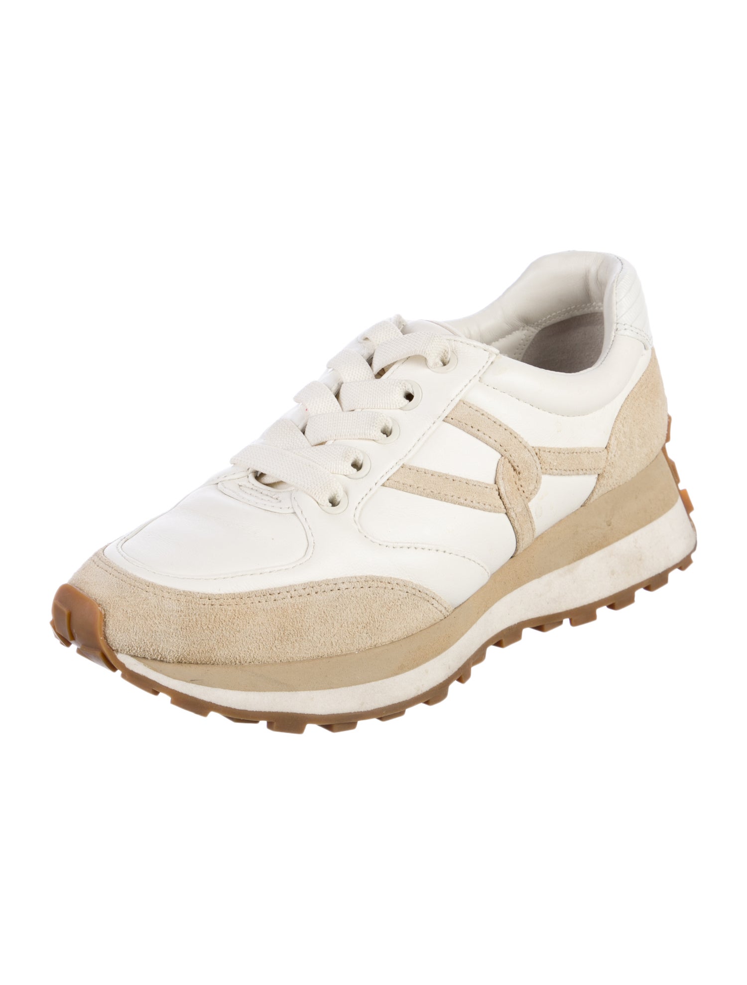 Veronica Beard Leather Colorblock Pattern Sneakers