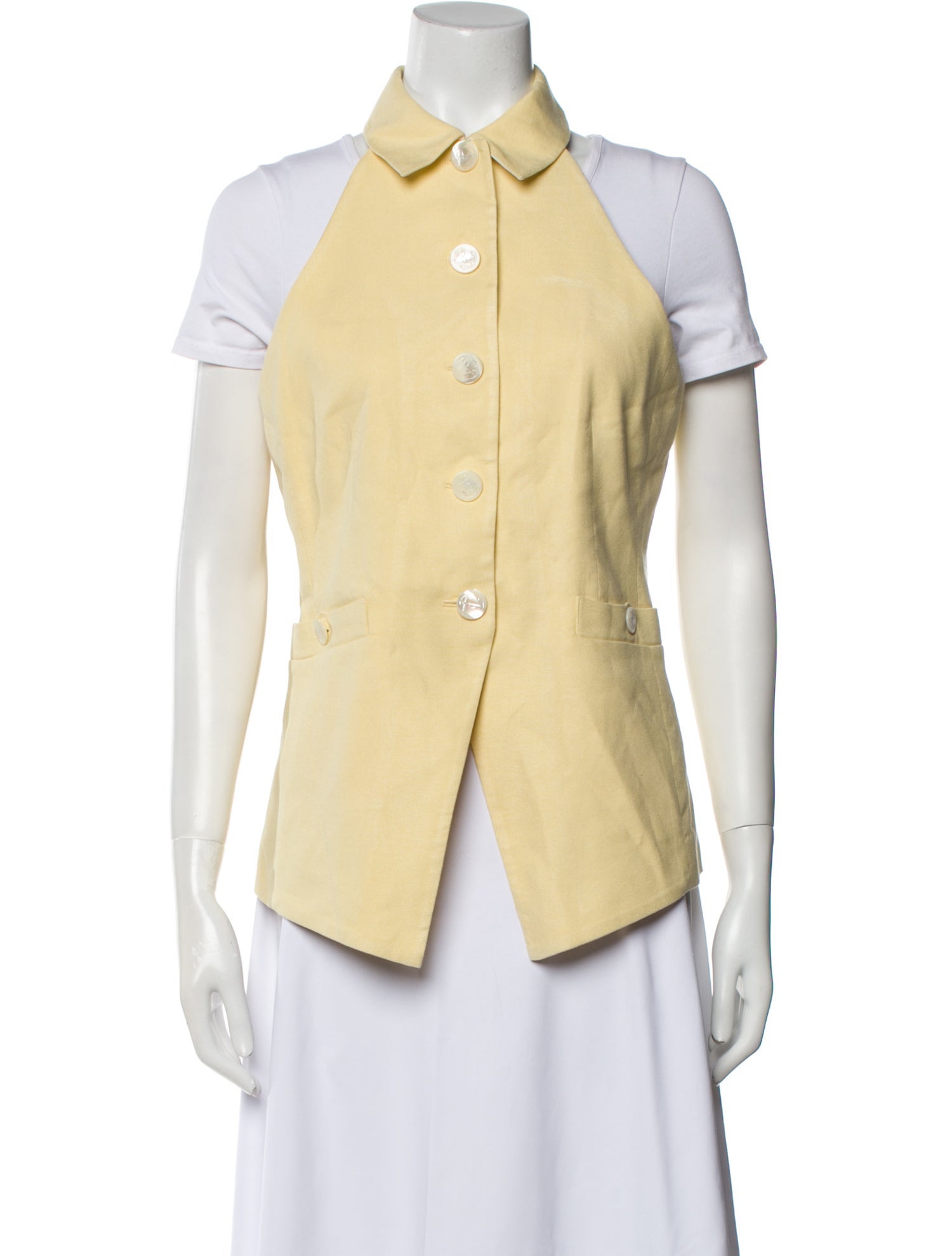 Veronica Beard Linen Colorblock Pattern Vest