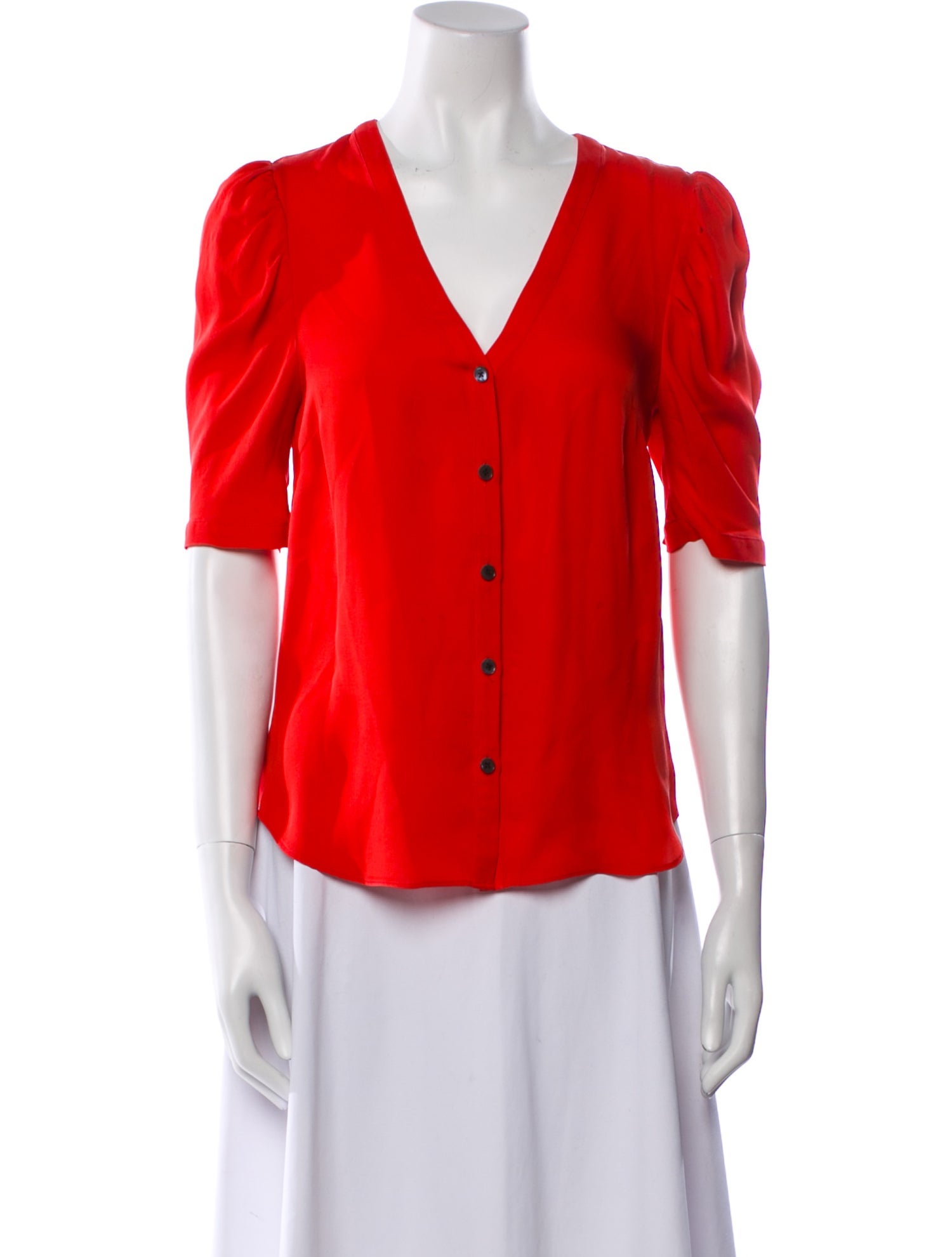 Veronica Beard Silk V-Neck Blouse