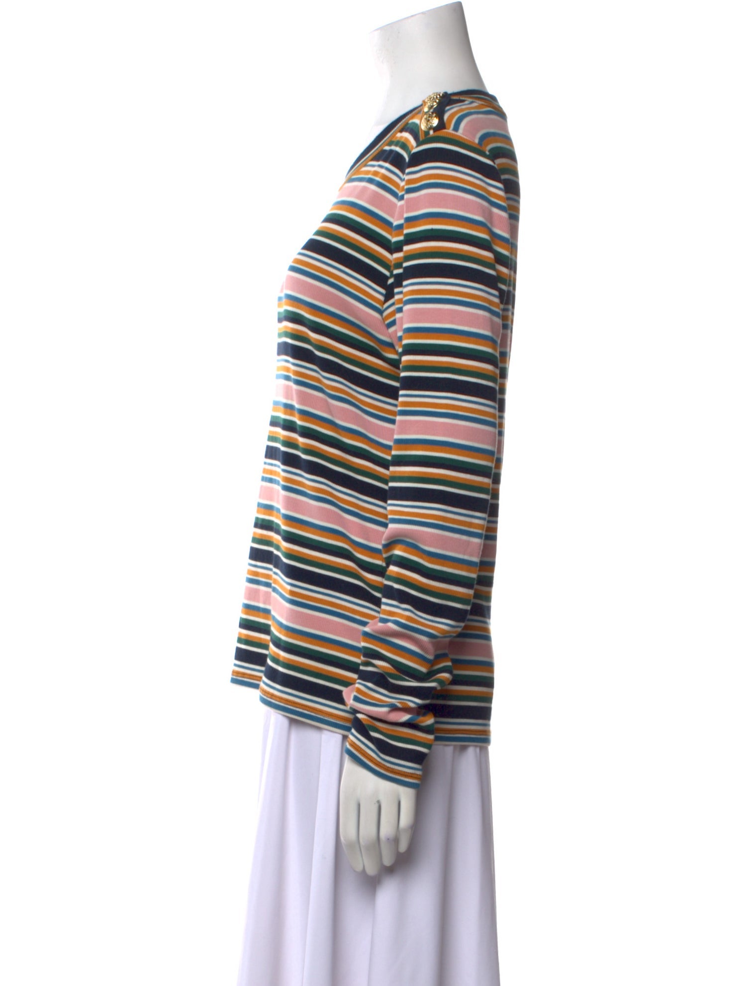 Veronica Beard Striped Scoop Neck T-Shirt