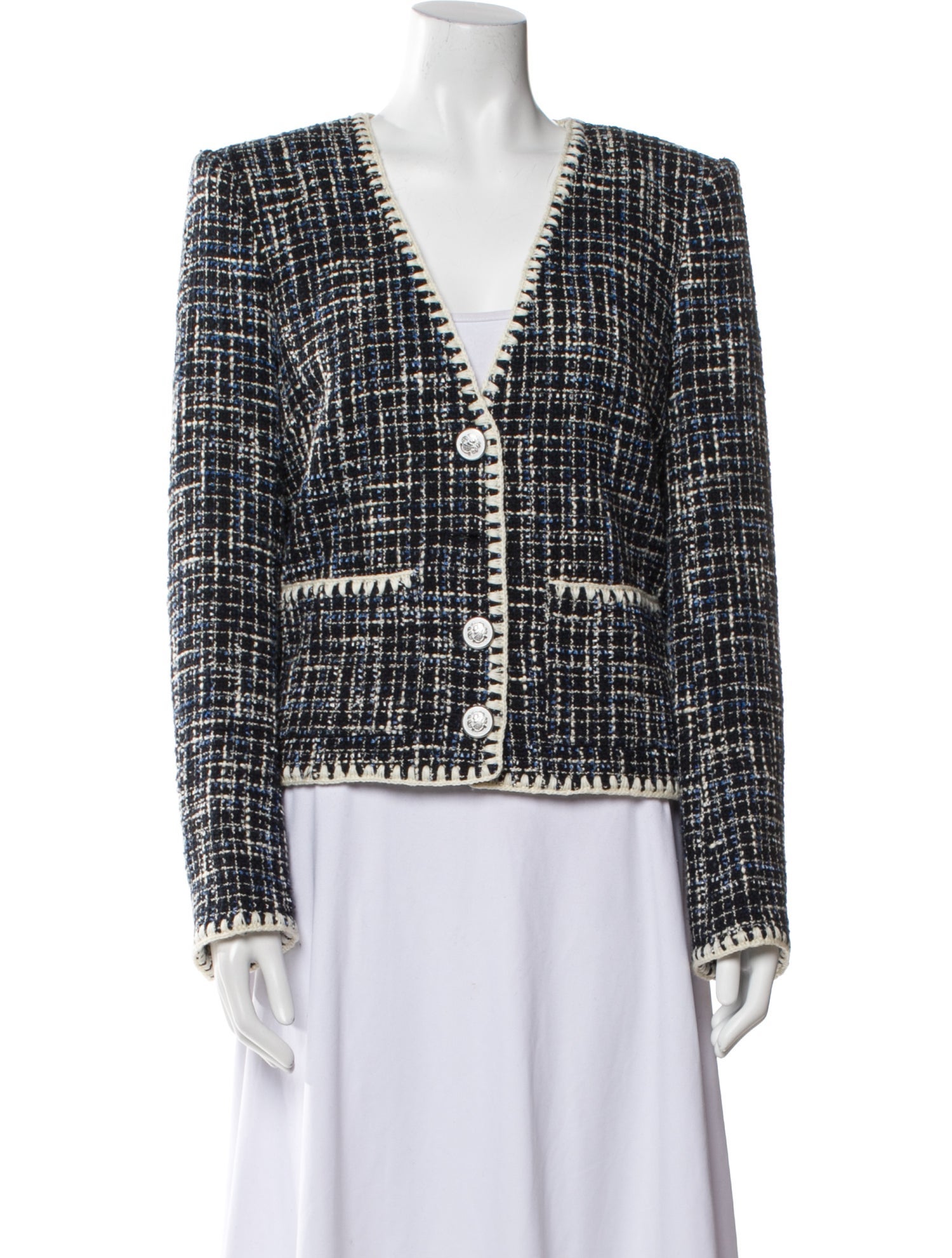 Veronica Beard Tweed Pattern Evening Jacket