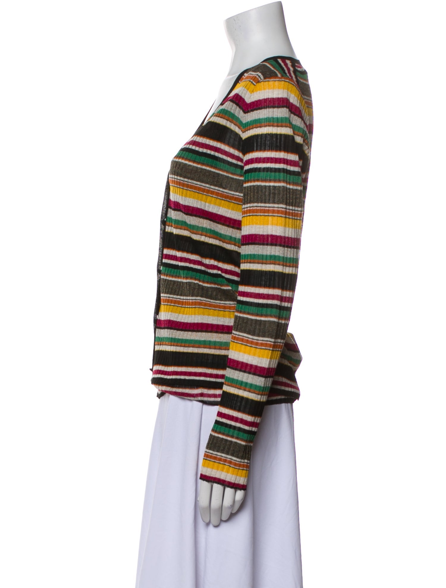 Veronica Beard Striped V-Neck Top