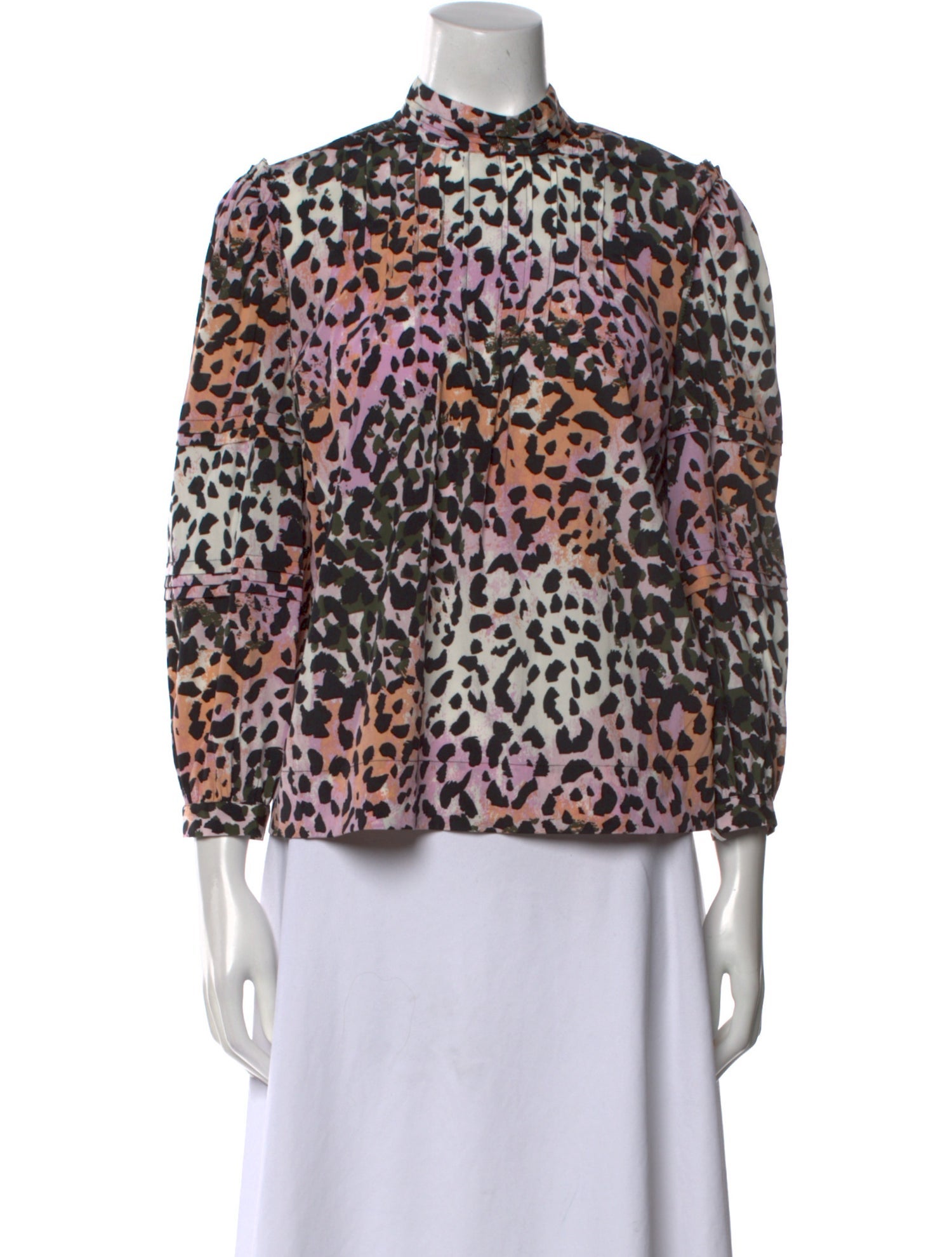 Veronica Beard Silk Animal Print Blouse
