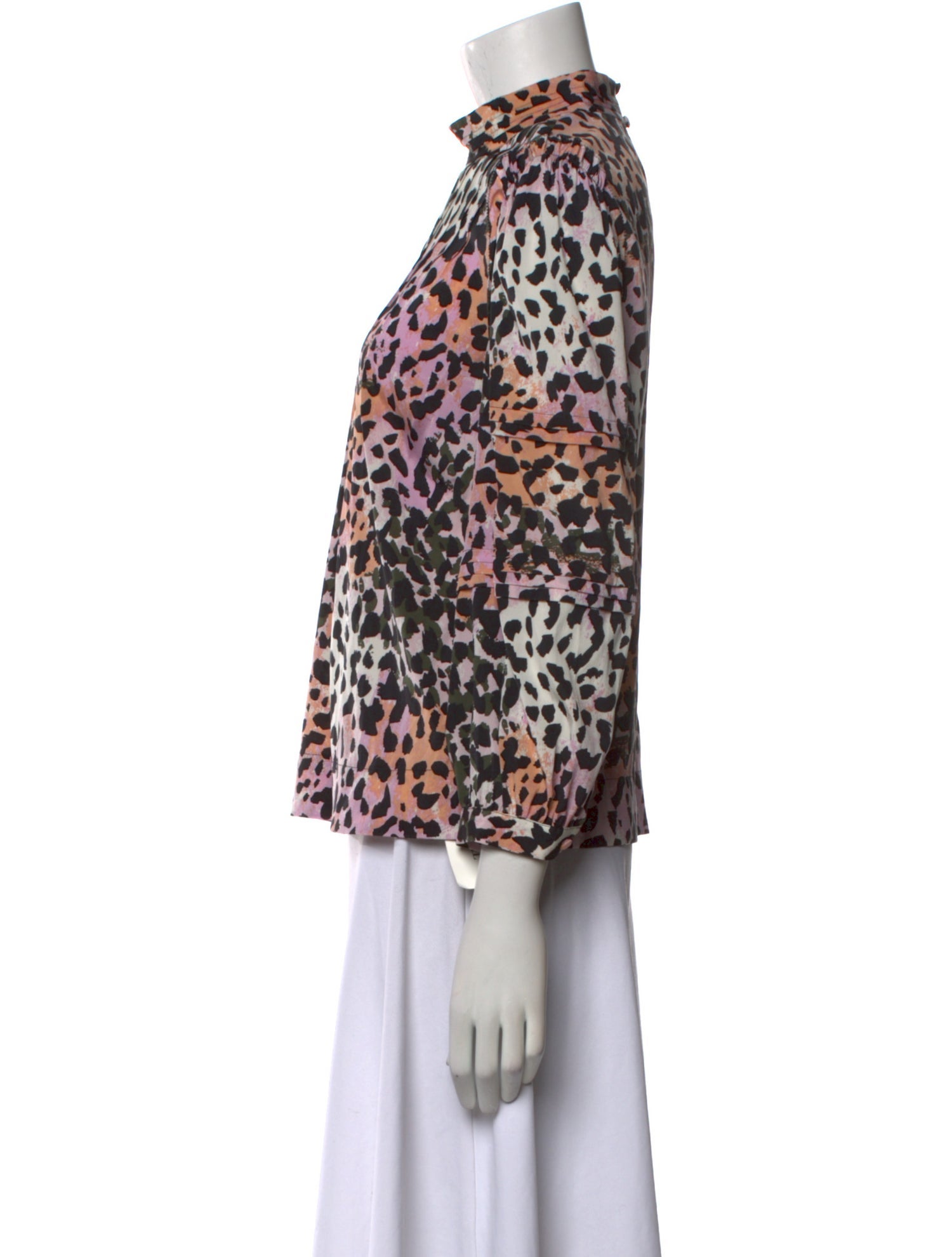 Veronica Beard Silk Animal Print Blouse