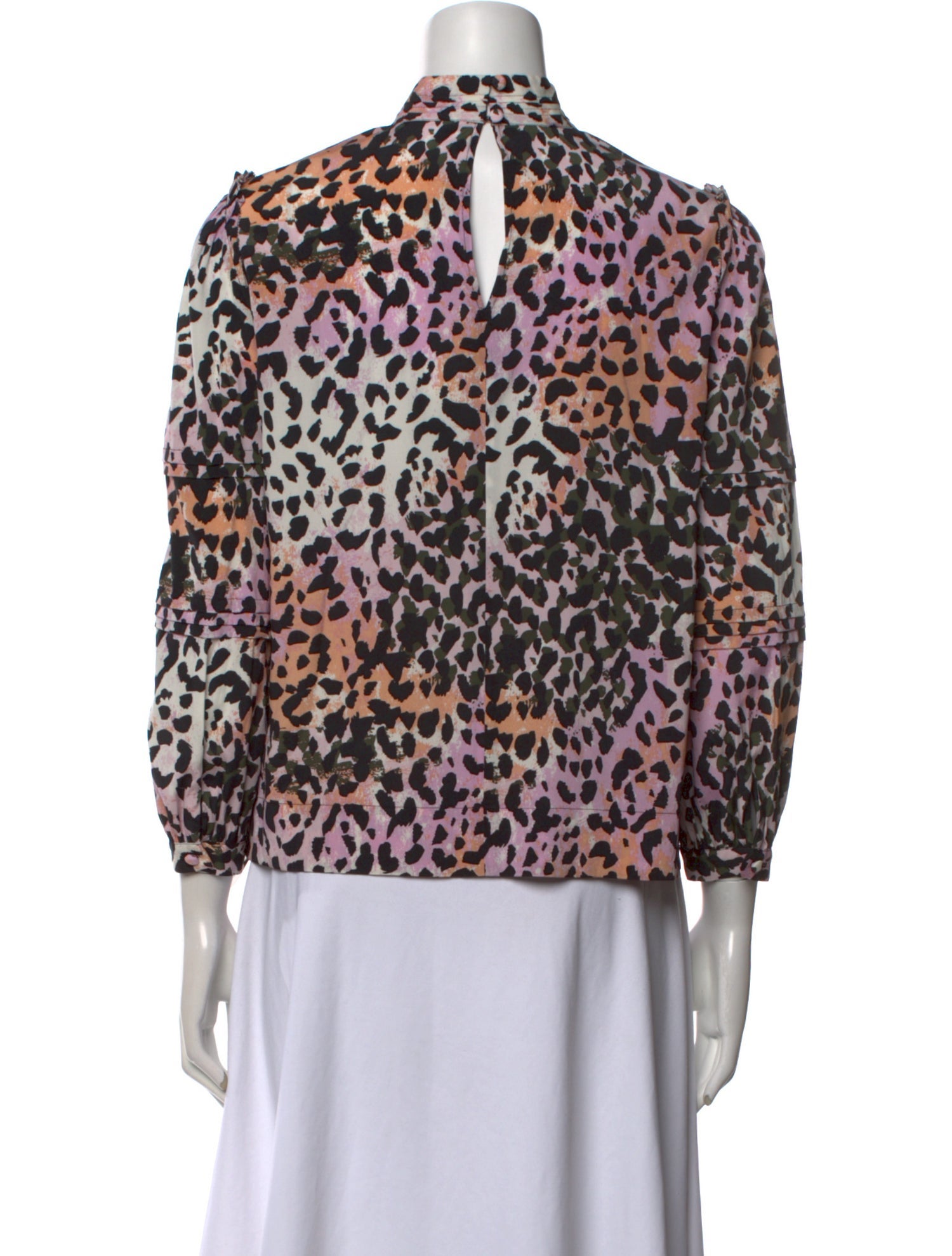 Veronica Beard Silk Animal Print Blouse