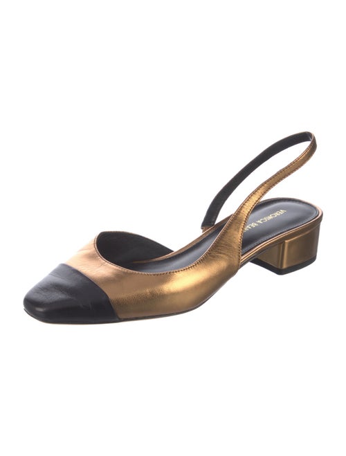 Veronica Beard Leather Colorblock Pattern Slingback Flats
