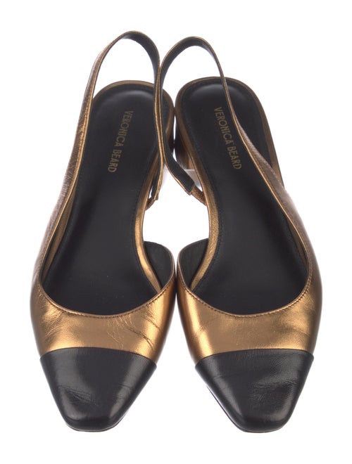 Veronica Beard Leather Colorblock Pattern Slingback Flats