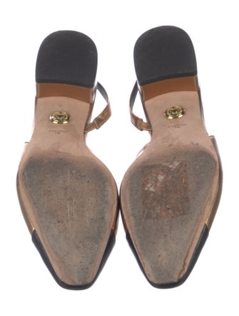 Veronica Beard Leather Colorblock Pattern Slingback Flats