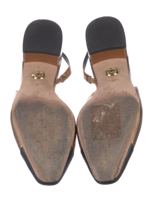 Veronica Beard Leather Colorblock Pattern Slingback Flats