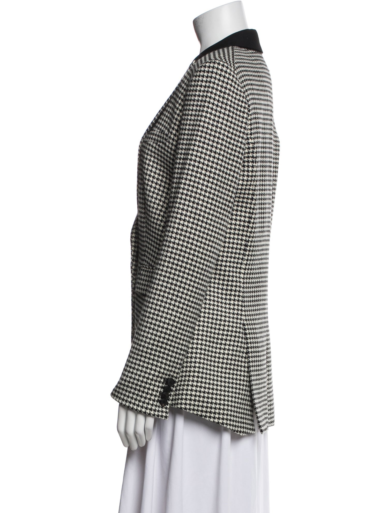 Veronica Beard Virgin Wool Houndstooth Print Blazer