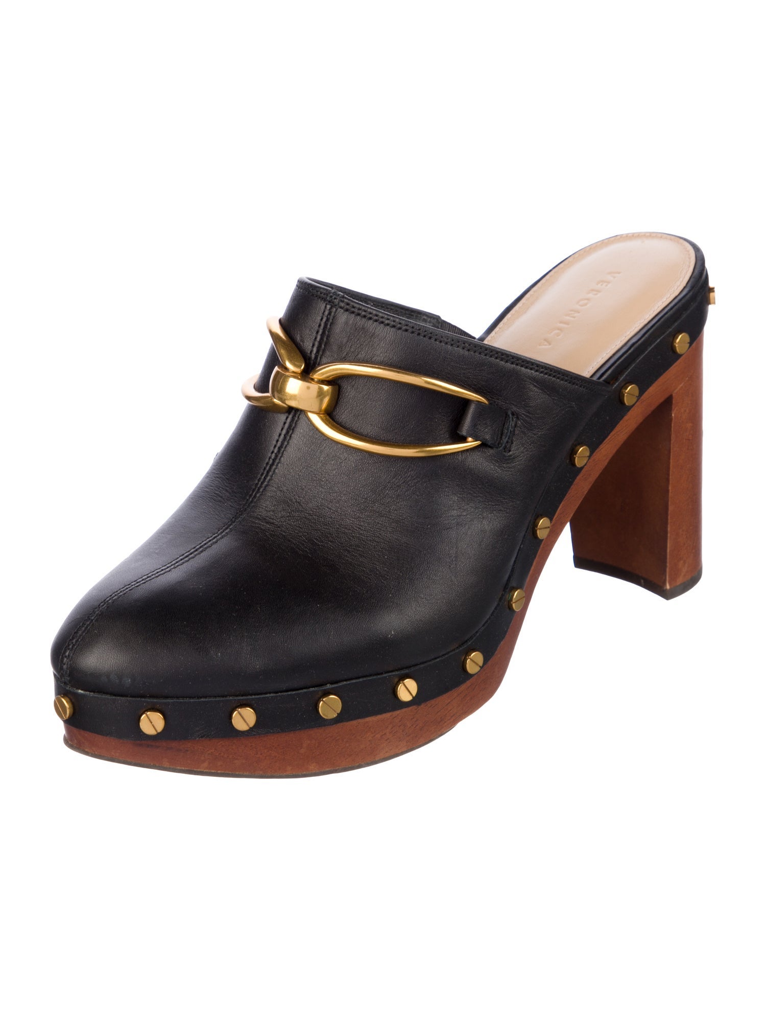 Veronica Beard Leather Colorblock Pattern Mules