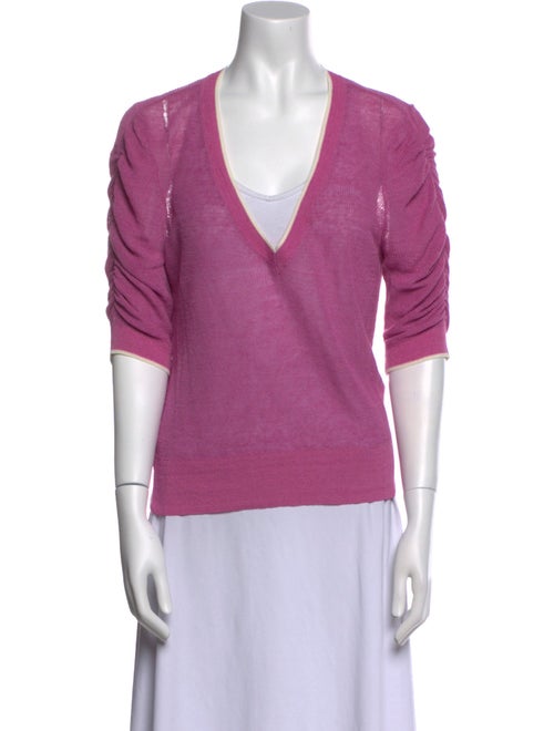 Veronica Beard Linen V-Neck Top