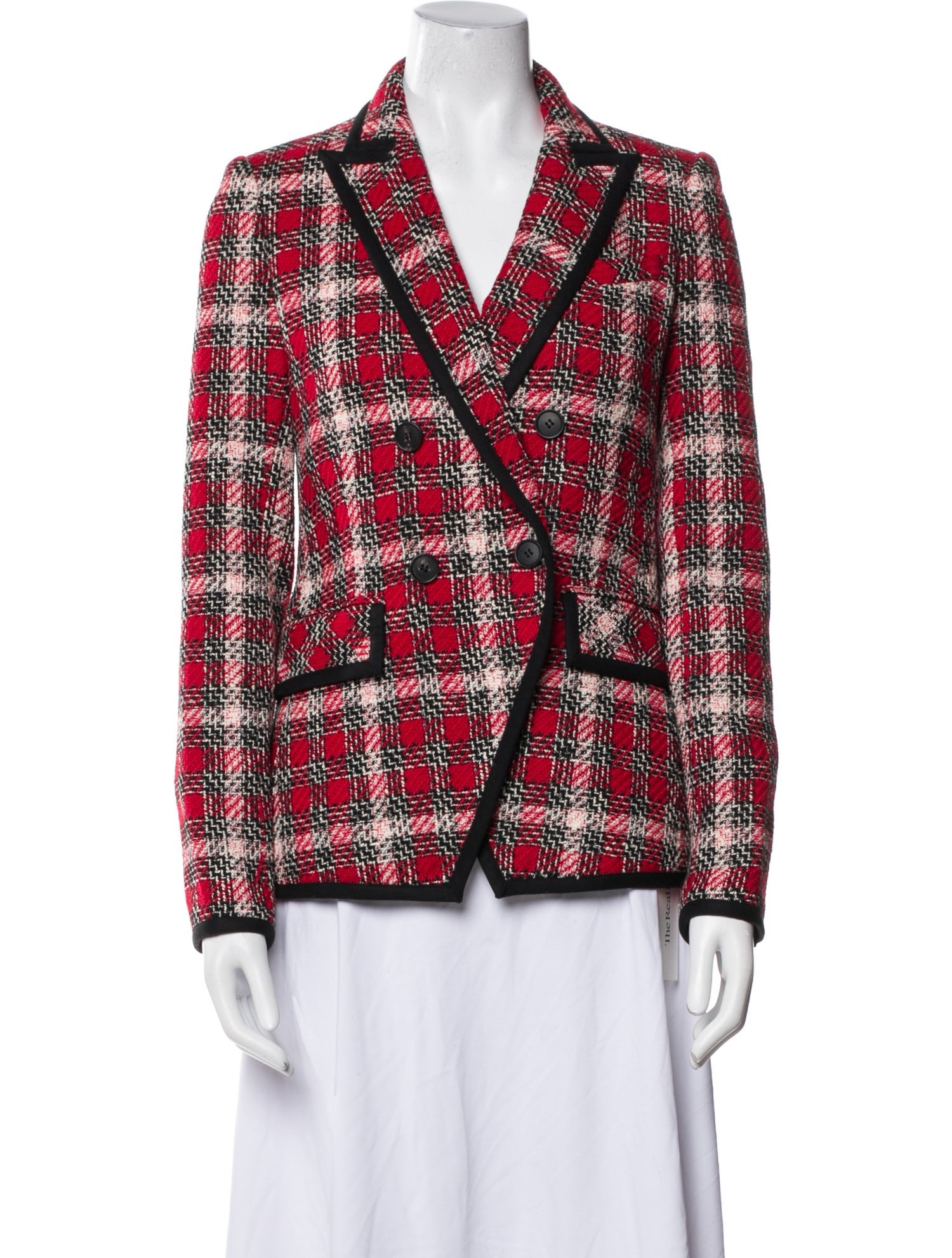 Veronica Beard Plaid Print Blazer