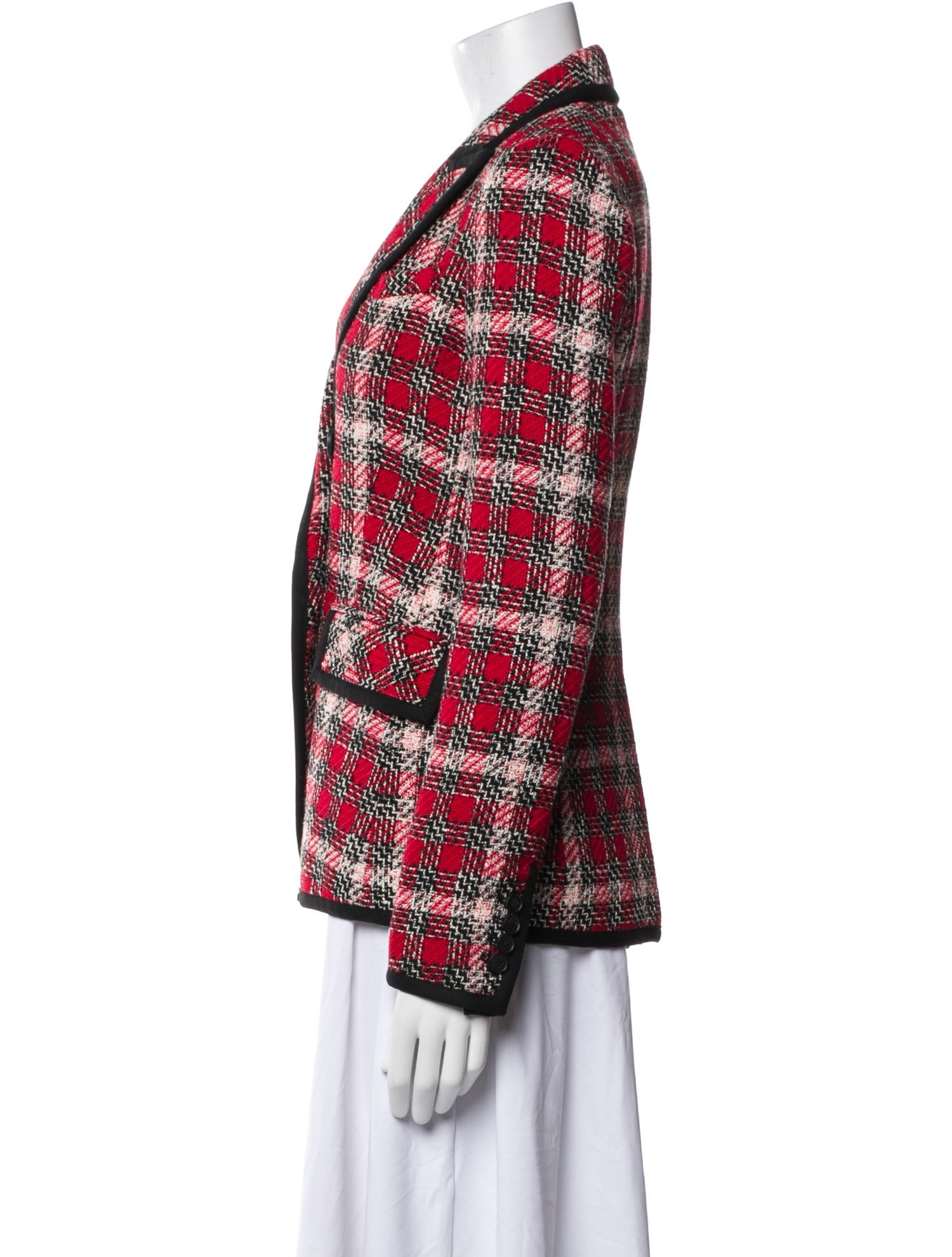 Veronica Beard Plaid Print Blazer