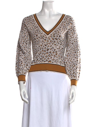 Veronica Beard Merino Wool Animal Print Sweater