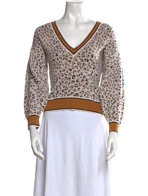 Veronica Beard Merino Wool Animal Print Sweater