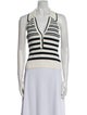 Veronica Beard Striped Sleeveless Polo
