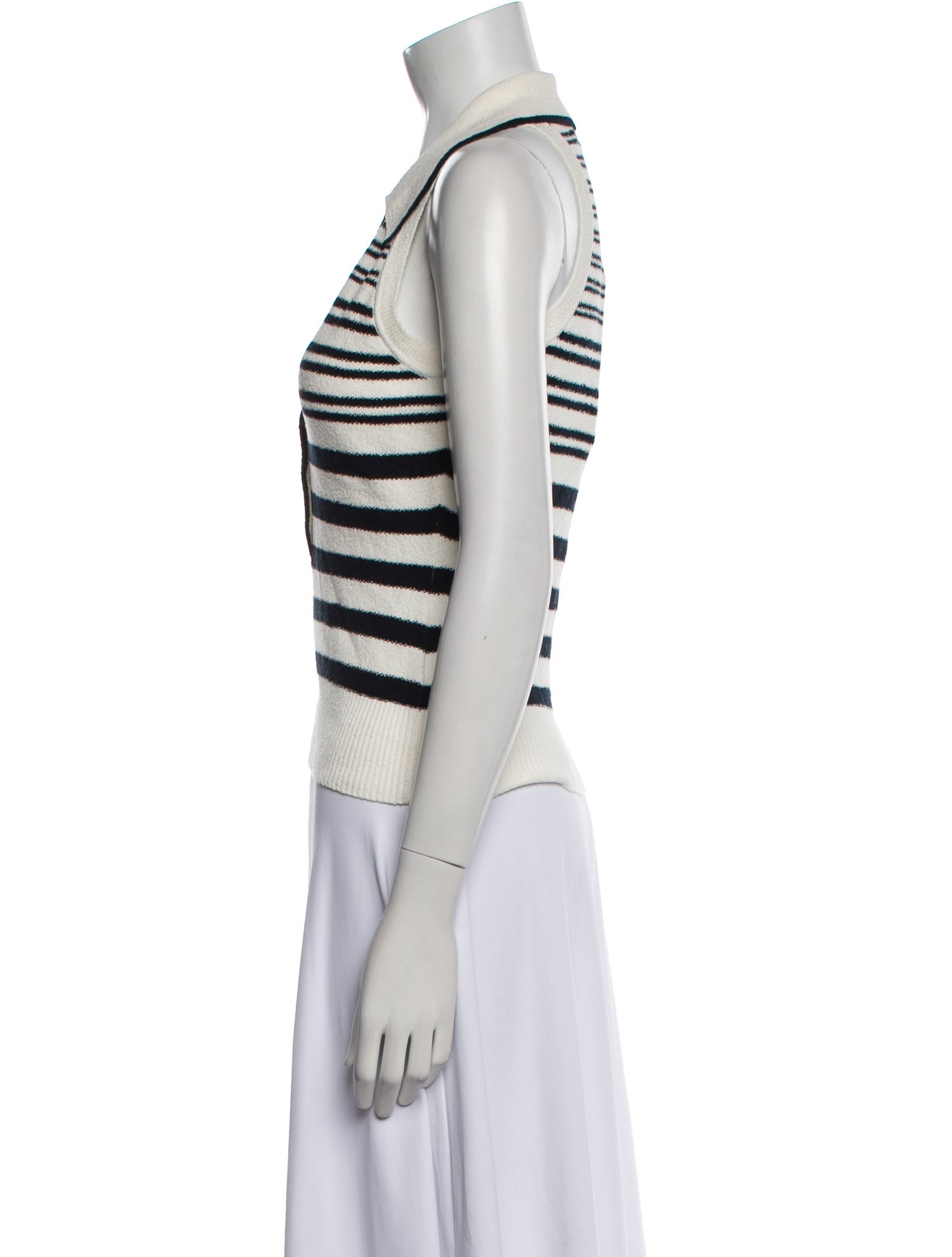 Veronica Beard Striped Sleeveless Polo