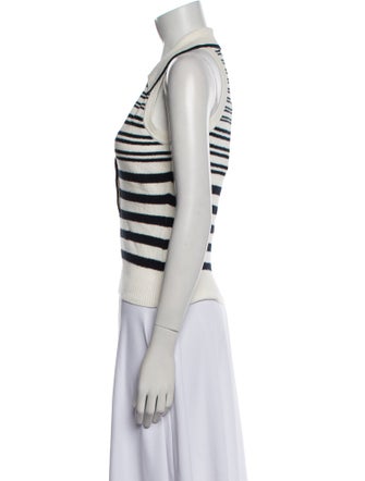 Veronica Beard Striped Sleeveless Polo