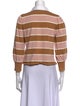 Veronica Beard Striped Three-Quarter Sleeve Crop Top