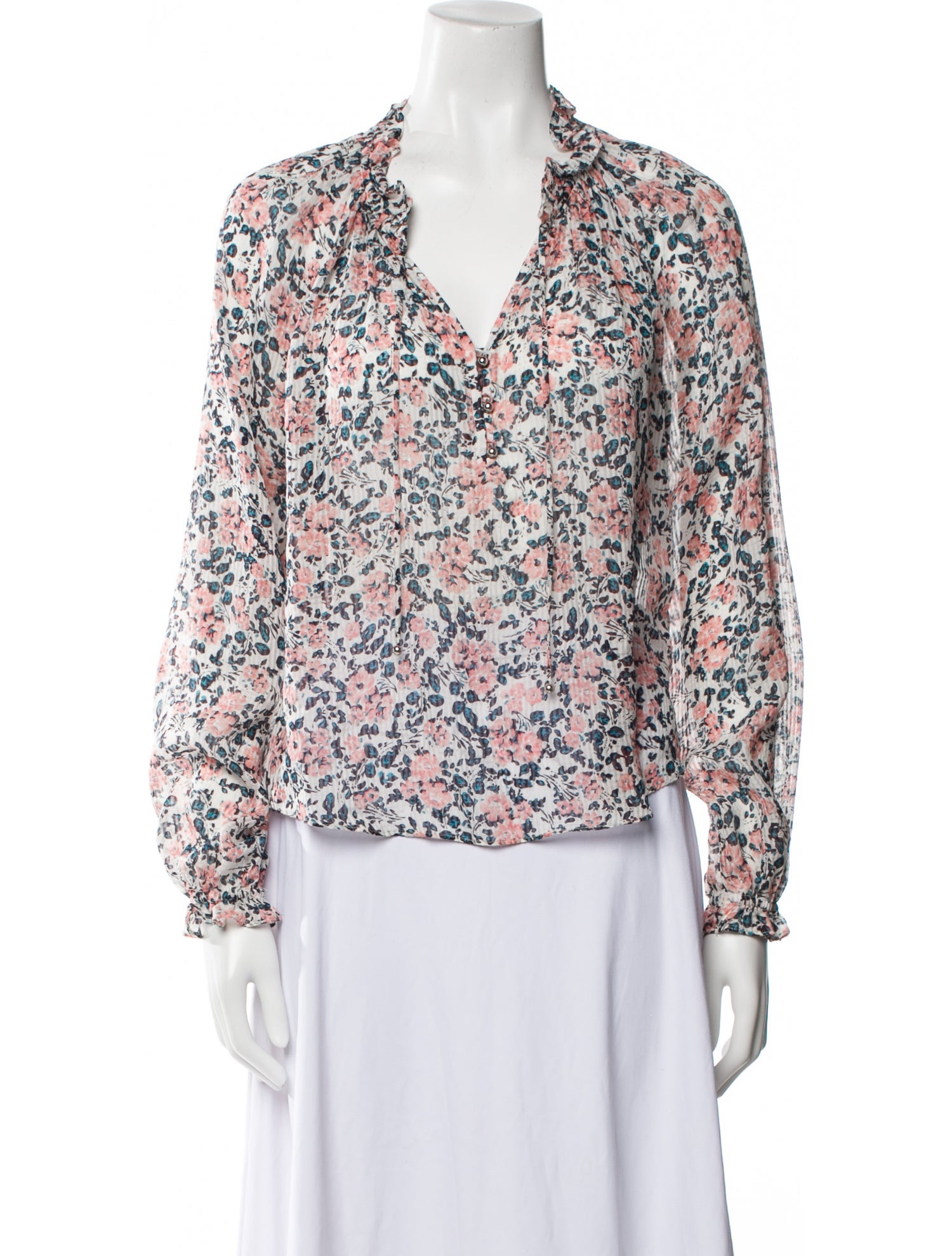 Veronica Beard Silk Floral Print Blouse