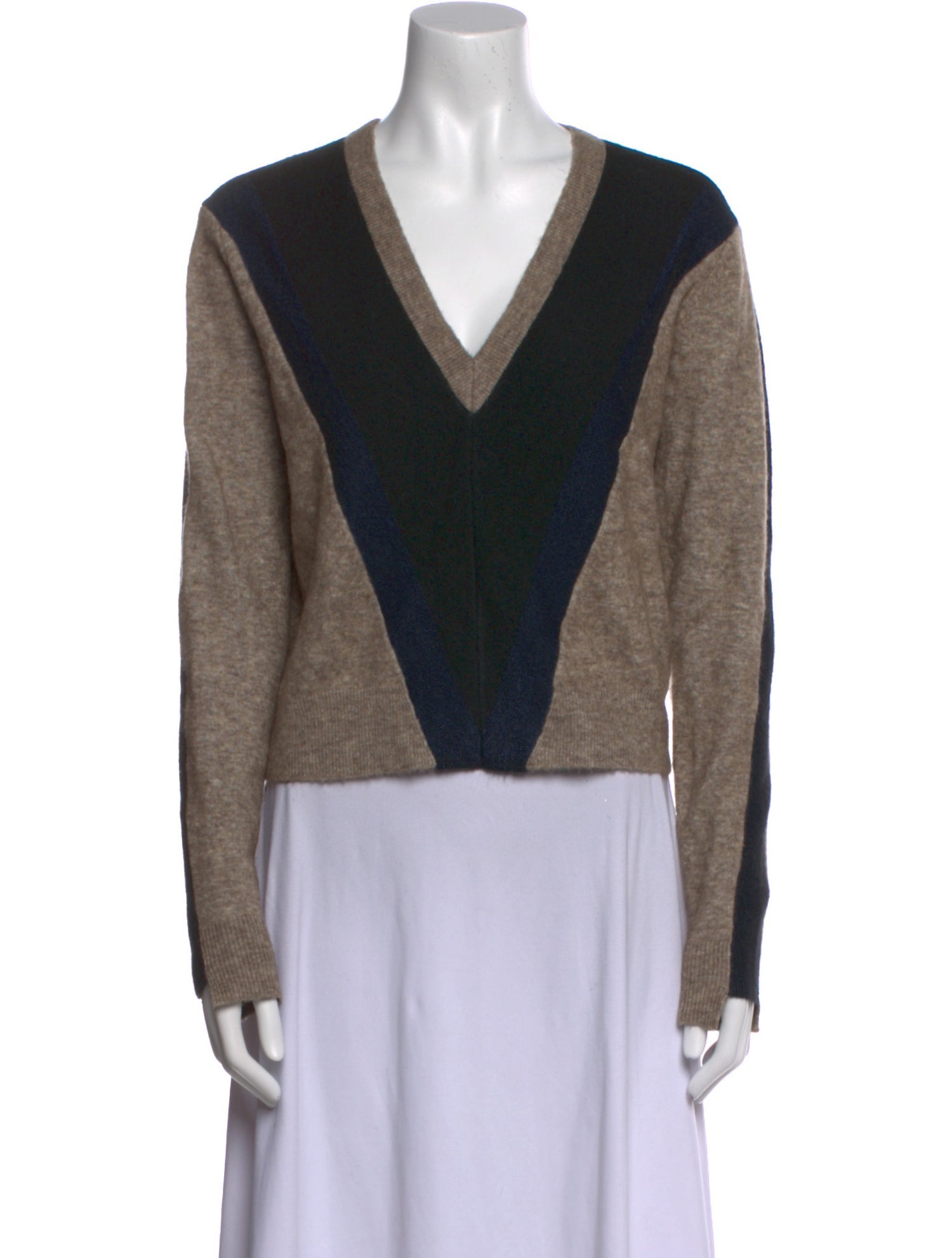 Veronica Beard Nylon Colorblock Pattern Sweater