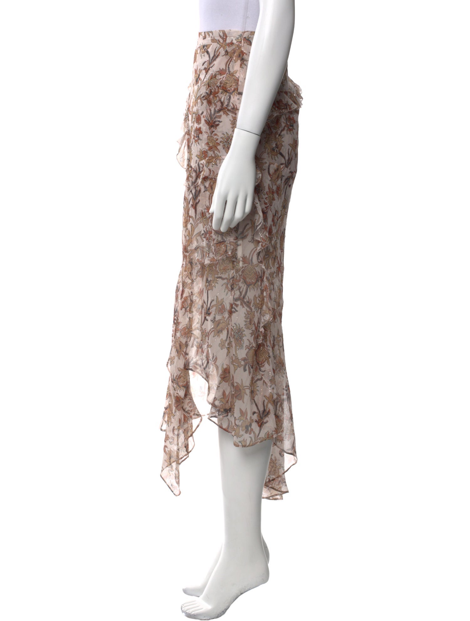 Veronica Beard Silk Midi Length Skirt