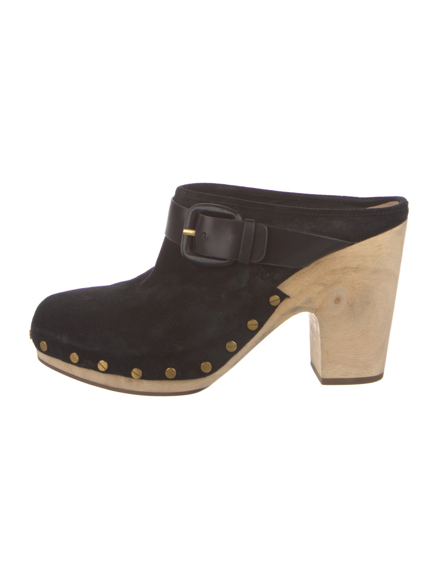 Veronica Beard Suede Studded Accents Mules