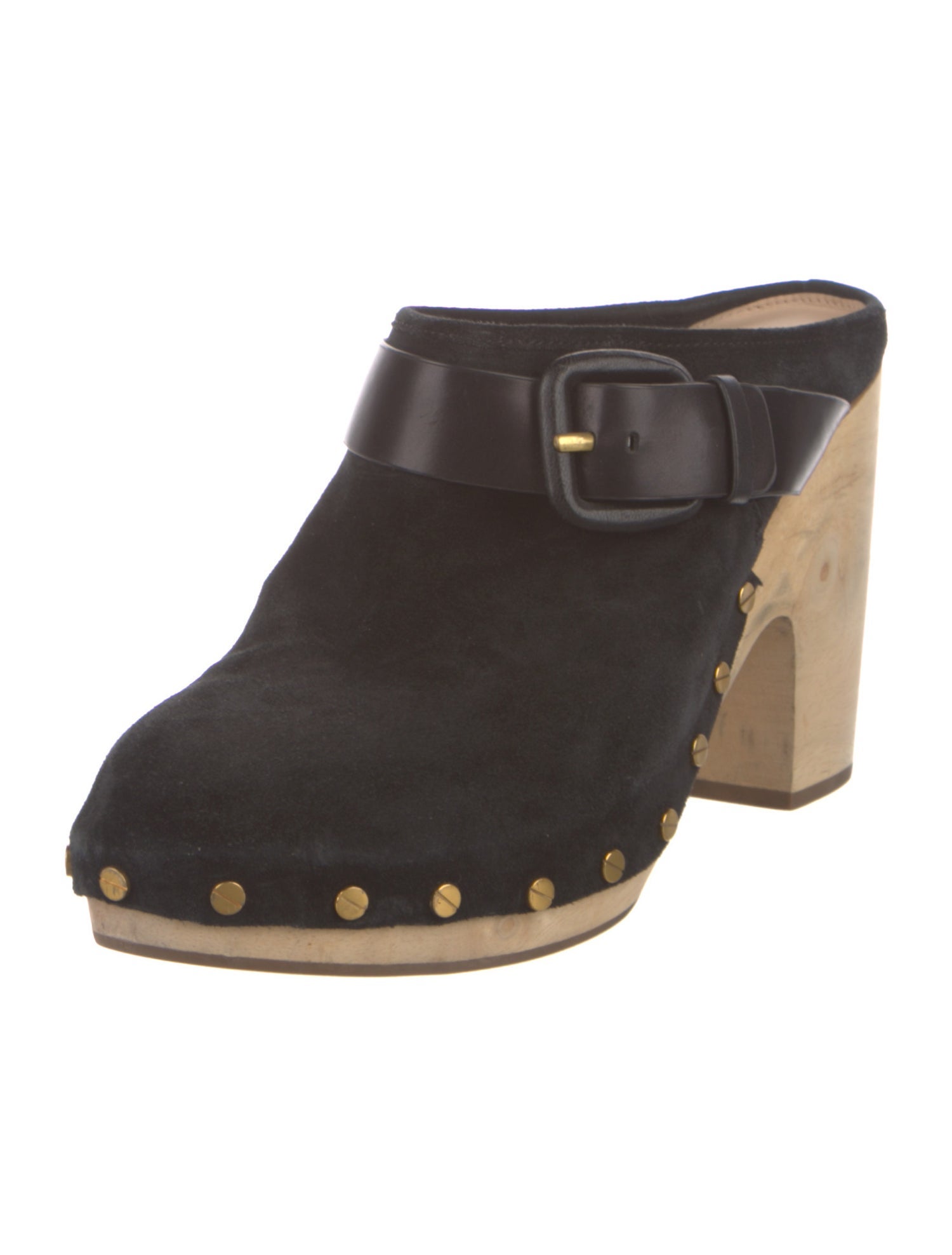Veronica Beard Suede Studded Accents Mules