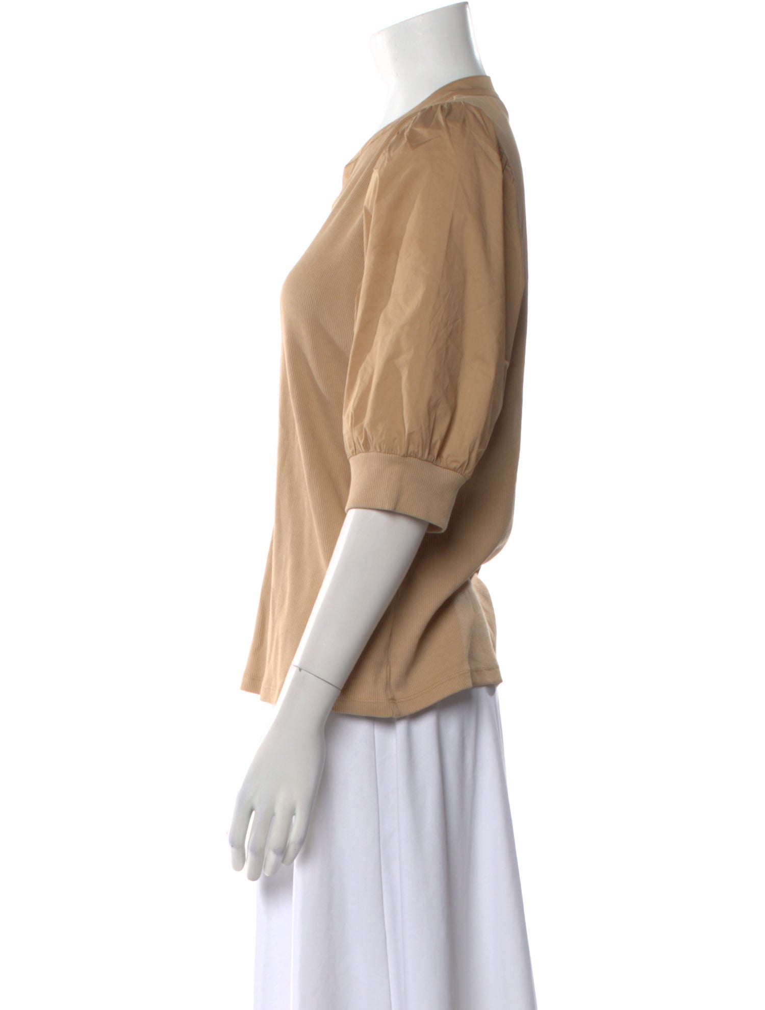 Veronica Beard V-Neck Three-Quarter Sleeve Blouse