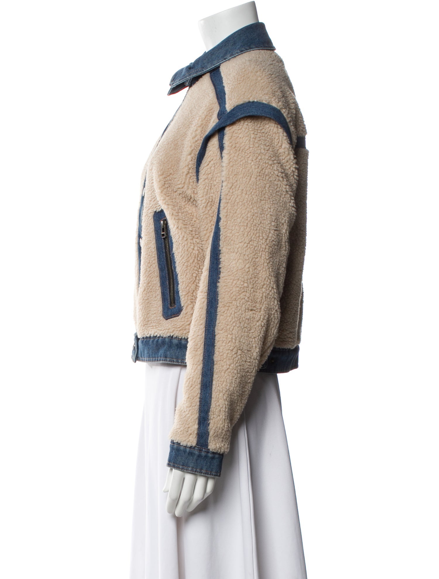 Veronica Beard Colorblock Pattern Denim Jacket