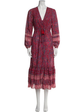 Veronica Beard Floral Print Long Dress