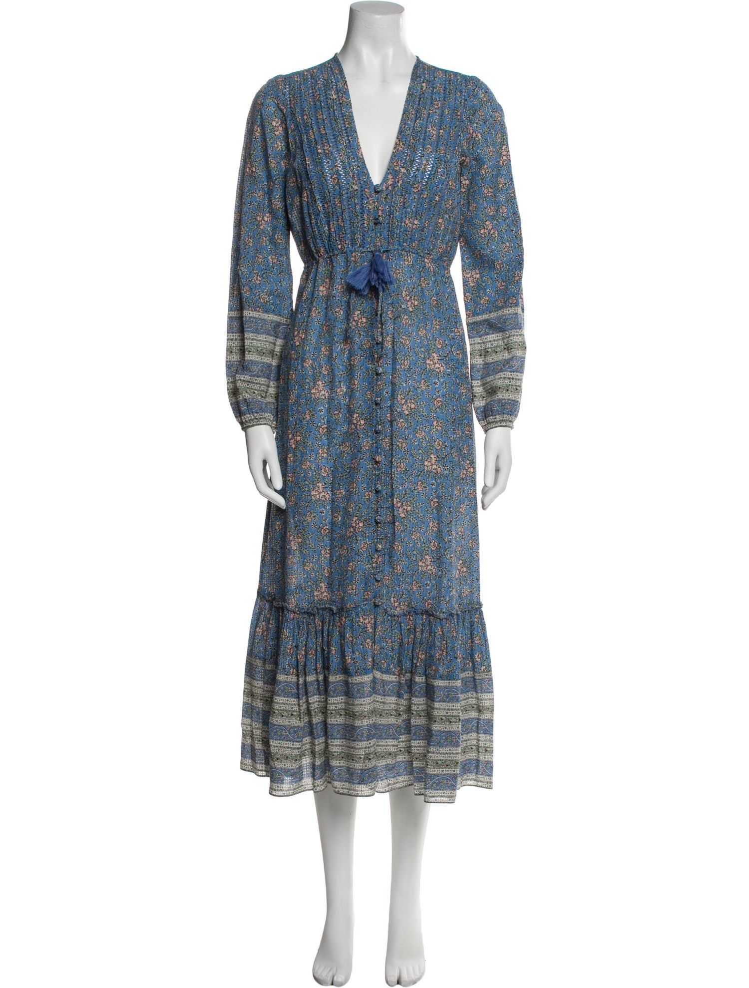 Veronica Beard Floral Print Long Dress