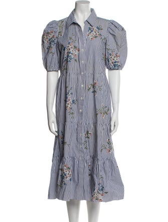 Veronica Beard Striped Midi Length Dress