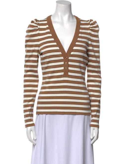 Veronica Beard Striped V-Neck Top