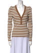 Veronica Beard Striped V-Neck Top