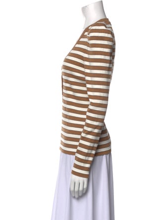 Veronica Beard Striped V-Neck Top
