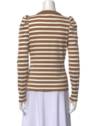 Veronica Beard Striped V-Neck Top