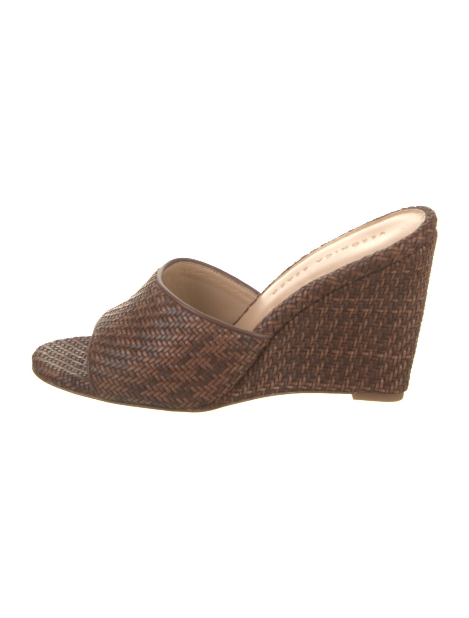 Veronica Beard Dali Raffia Wedge Leather Sandals