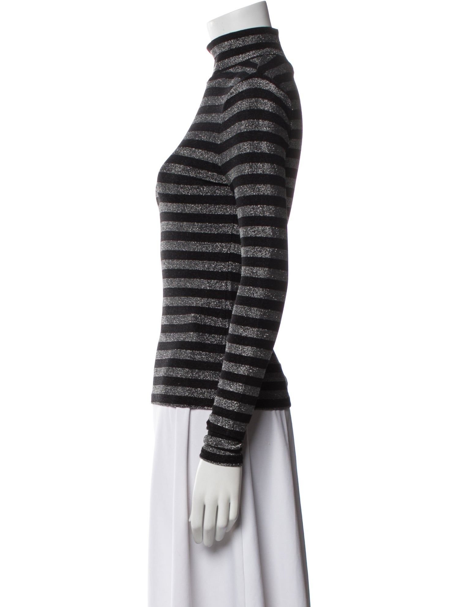 Veronica Beard Striped Turtleneck Top