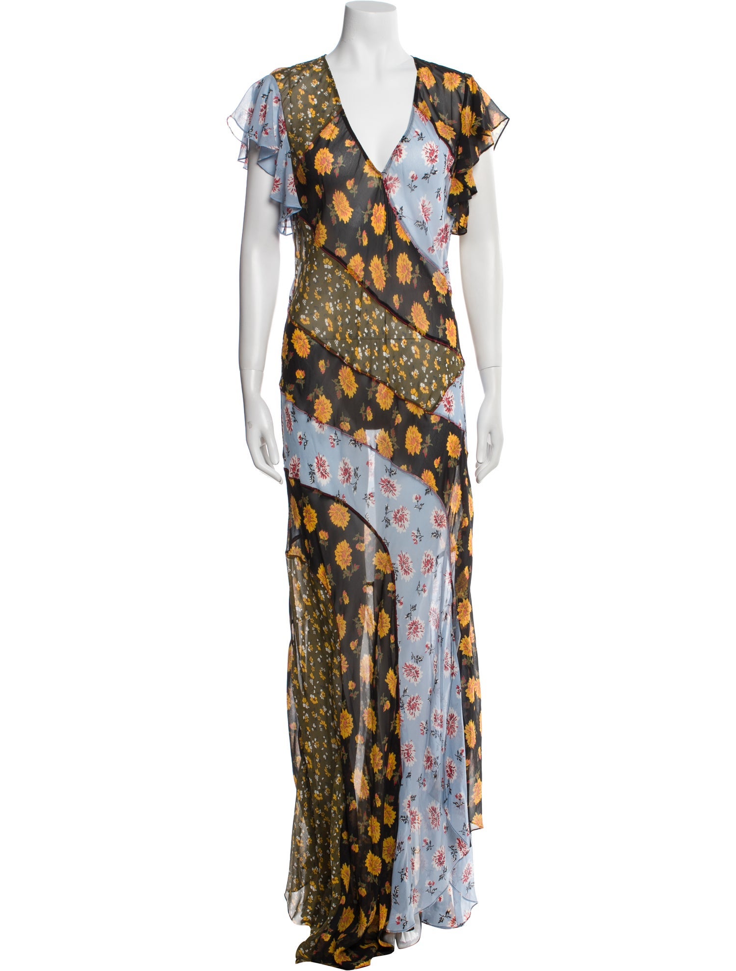 Veronica Beard Floral Print Long Dress