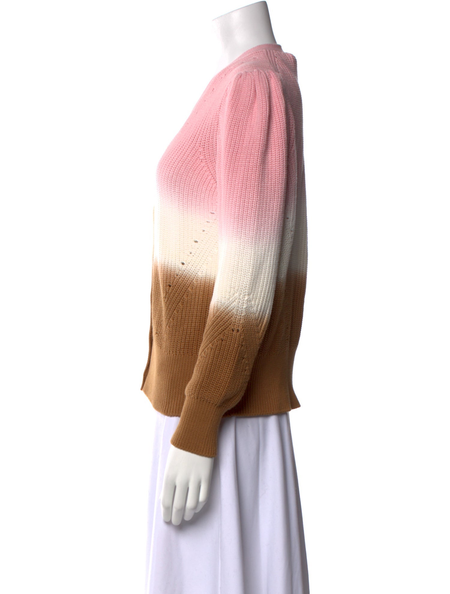 Veronica Beard Tie-Dye Print V-Neck Sweater