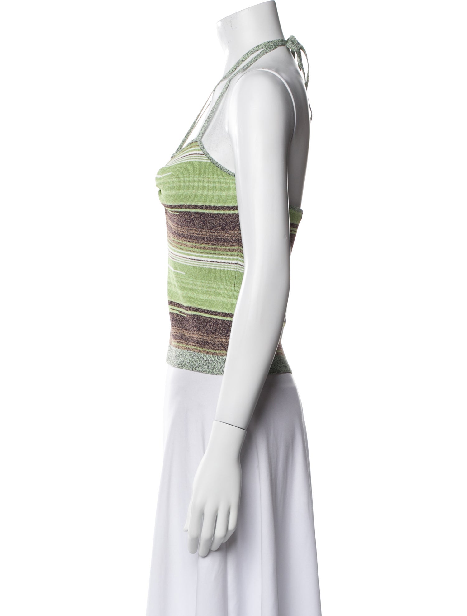 Veronica Beard Striped Halterneck Crop Top