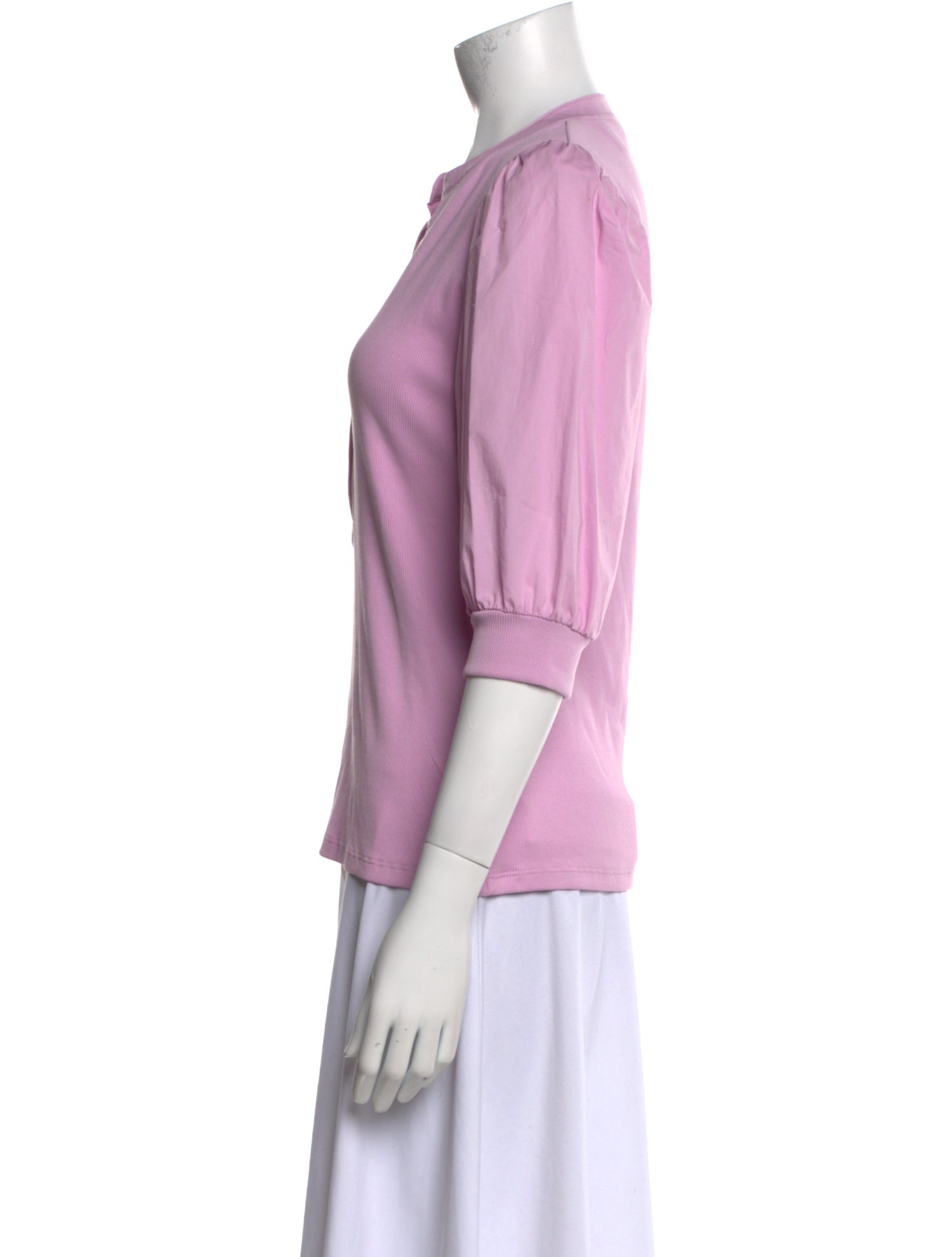 Veronica Beard V-Neck Three-Quarter Sleeve Polo